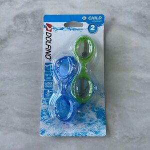 Dolfino Child Goggles 2-Pack Blue and Green New